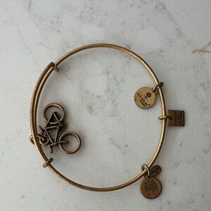 Alex and Ani Bronze-Tone Bicycle Charm Expandable Bangle